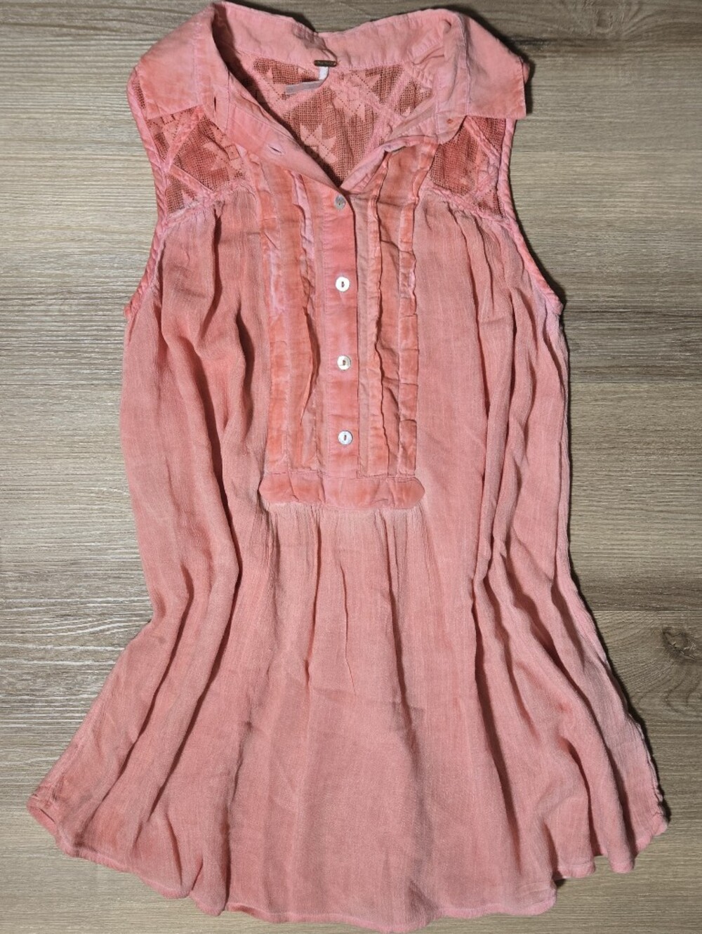 Free People Coral Pink Sleeveless Tank Top